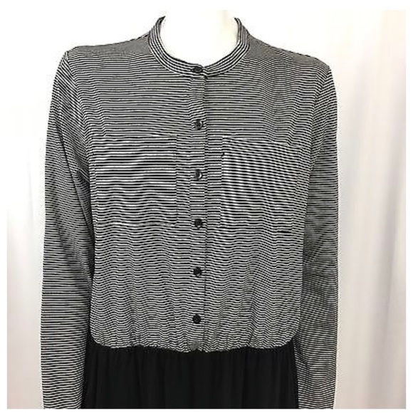 BCBGeneration Black Gray Mixed Media Romper Large - Picture 2 of 5